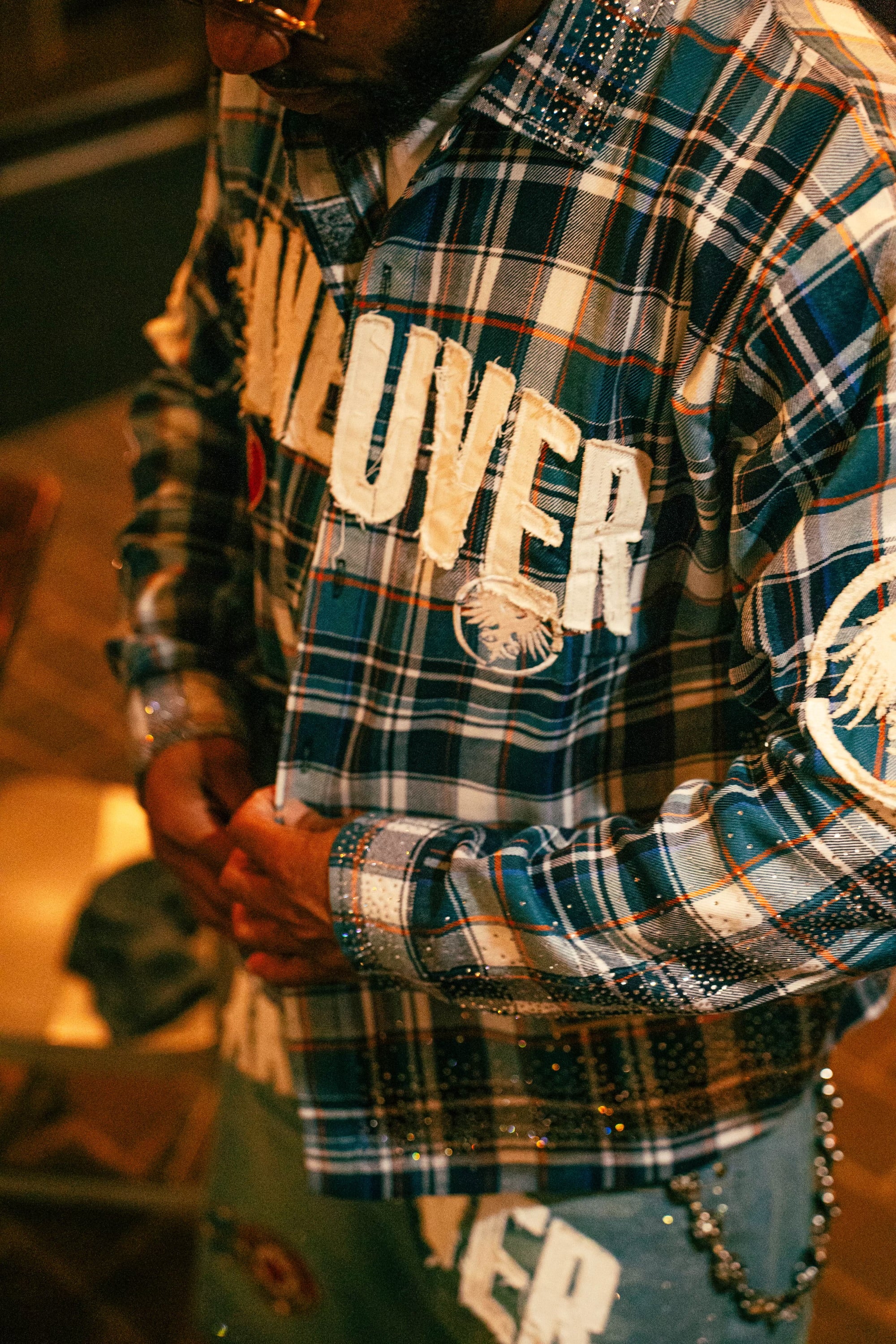 Rhinestone Flannel Shirt